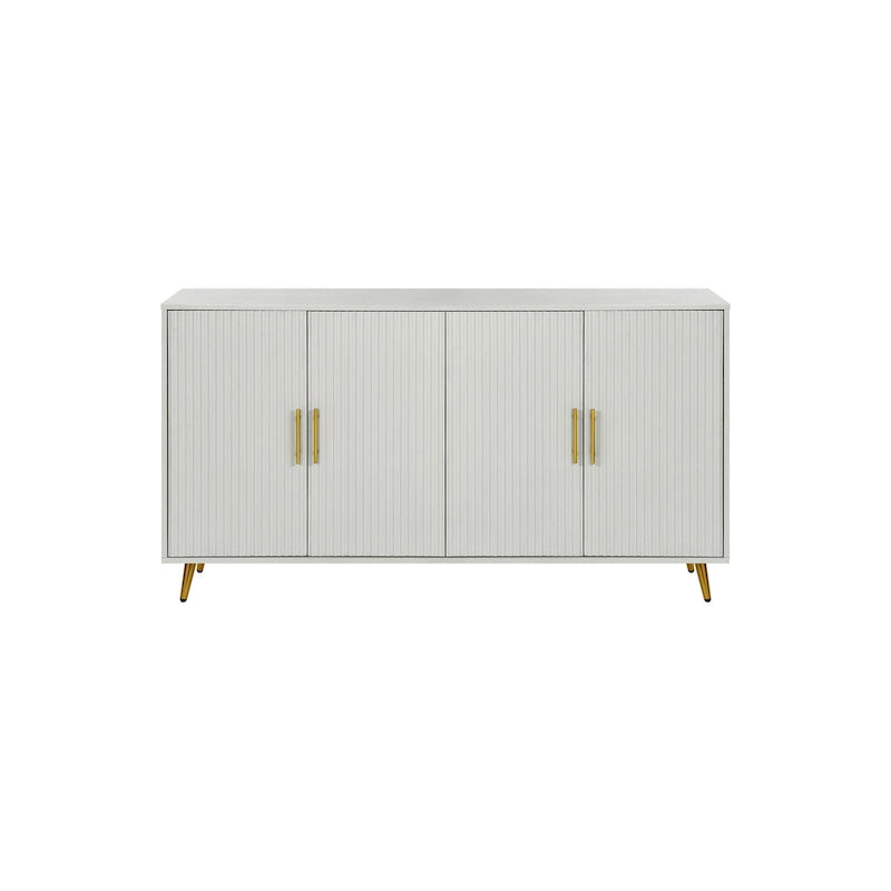 Madia a 4 ante con design a linee verticali - Blu navy / Bianco