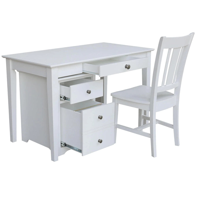 Set ufficio da 3 pezzi – Cassettiera, scrivania e sedia | Diverse finiture | 1 persona
