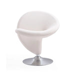 Manhattan Comfort Curl Chrome Wool Blend Swivel Accent Chair (Set of 2)