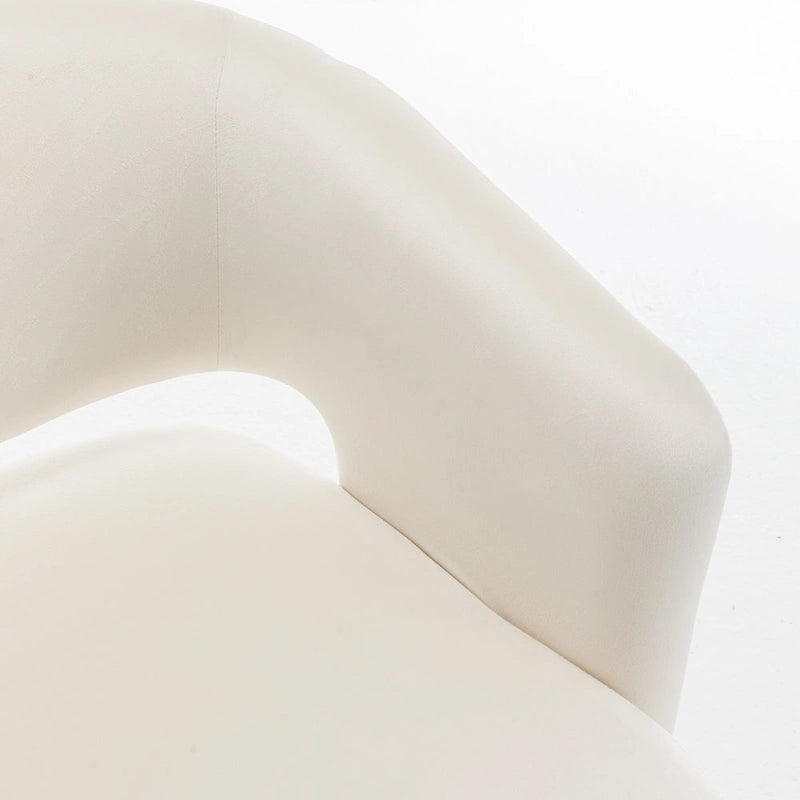 Poltrona girevole a barilotto in velluto blu/beige, seduta singola