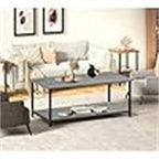 Tavolino con piano sollevabile in MDF rovere grigio con vano contenitore nascosto, 99,8 cm