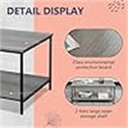 Tavolino con piano sollevabile in MDF rovere grigio con vano contenitore nascosto, 99,8 cm