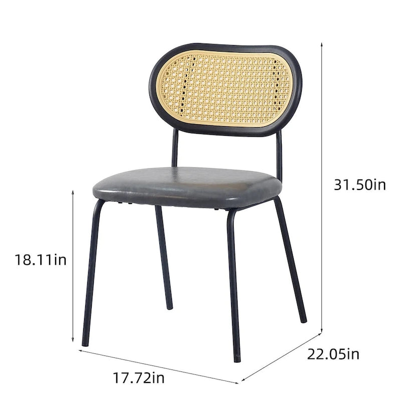 Sedia da pranzo in pelle sintetica marrone/grigia con gambe in metallo e schienale in PP, set da 2/4