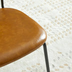 Sedia da pranzo in pelle sintetica marrone/grigia con gambe in metallo e schienale in PP, set da 2/4