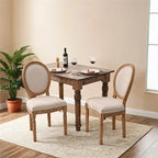 French Country Dining Chairs with Round Back Set of 2,Solid Wood Legs
