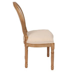 Sedia da pranzo con schienale curvo, set da 2 – Grigio Bianco Antico / Crema, gambe in legno massello