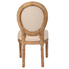 Sedia da pranzo con schienale curvo, set da 2 – Grigio Bianco Antico / Crema, gambe in legno massello