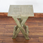 Tavolino pieghevole in legno intagliato a mano beige per 1-2 persone