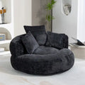 Poltrona sacco a schienale alto in ciniglia – Nero / Caffè / Beige / Smeraldo / Arancio / Grigio, 1 posto