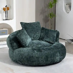 Poltrona sacco a schienale alto in ciniglia – Nero / Caffè / Beige / Smeraldo / Arancio / Grigio, 1 posto