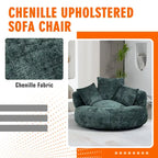 Poltrona sacco a schienale alto in ciniglia – Nero / Caffè / Beige / Smeraldo / Arancio / Grigio, 1 posto