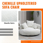 Poltrona sacco a schienale alto in ciniglia – Nero / Caffè / Beige / Smeraldo / Arancio / Grigio, 1 posto