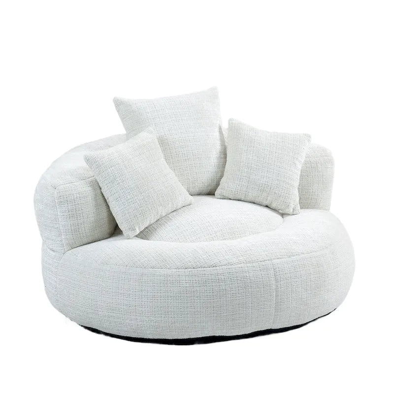 Poltrona sacco a schienale alto in ciniglia – Nero / Caffè / Beige / Smeraldo / Arancio / Grigio, 1 posto
