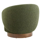 Spruce&Spring Upholstered Swivel Accent Barrel Chair with Wood Base