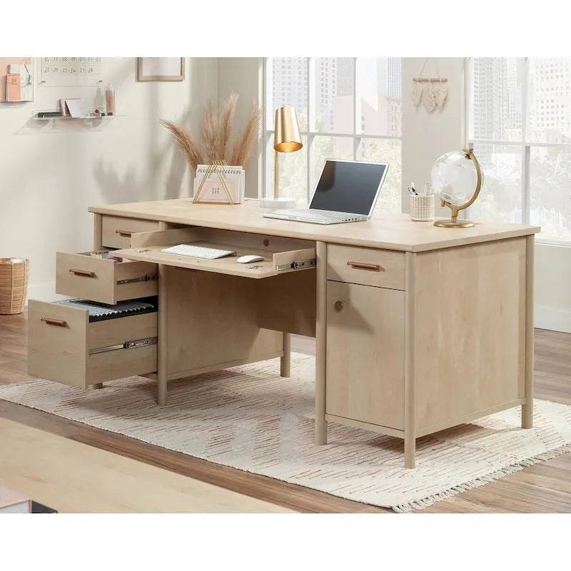 Scrivania direzionale Umber Wood con spazio per archiviare, uso singolo