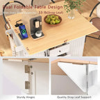 Isola Carrello da Cucina con 2 Ribalte, Nero/Bianco, Posti a Sedere 4–6