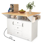 Isola Carrello da Cucina con 2 Ribalte, Nero/Bianco, Posti a Sedere 4–6