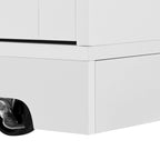 Isola Carrello da Cucina con 2 Ribalte, Nero/Bianco, Posti a Sedere 4–6