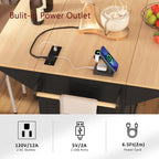 Isola Carrello da Cucina con 2 Ribalte, Nero/Bianco, Posti a Sedere 4–6