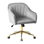 Sedia girevole trapuntata in velluto — Altezza regolabile, Singola, Grigio/Rosa/Blu Navy/Nero/Verde/Avorio/Rosso
