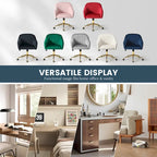 Sedia girevole trapuntata in velluto — Altezza regolabile, Singola, Grigio/Rosa/Blu Navy/Nero/Verde/Avorio/Rosso