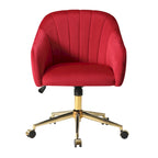 Sedia girevole trapuntata in velluto — Altezza regolabile, Singola, Grigio/Rosa/Blu Navy/Nero/Verde/Avorio/Rosso