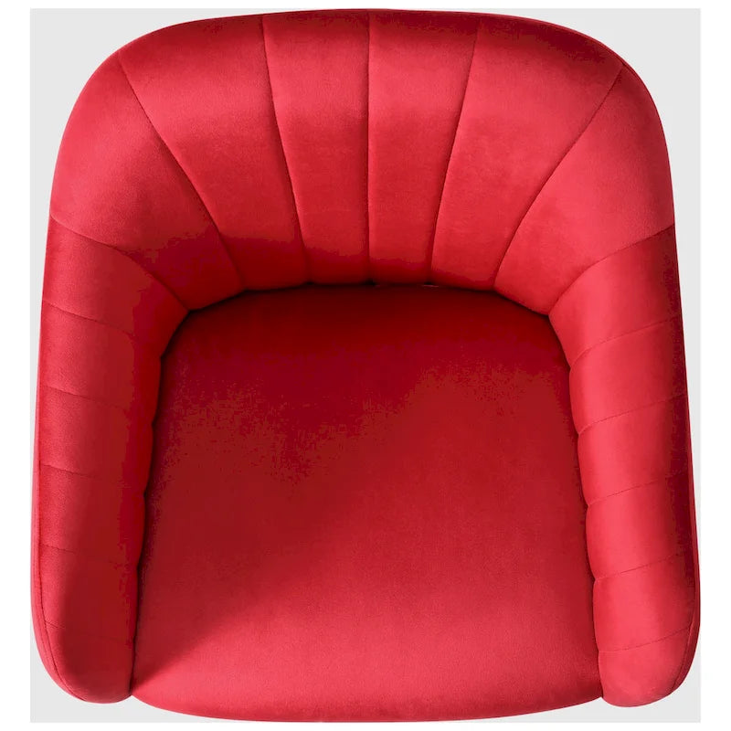 Sedia girevole trapuntata in velluto — Altezza regolabile, Singola, Grigio/Rosa/Blu Navy/Nero/Verde/Avorio/Rosso