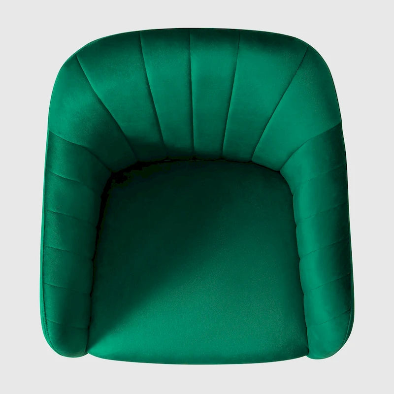 Sedia girevole trapuntata in velluto — Altezza regolabile, Singola, Grigio/Rosa/Blu Navy/Nero/Verde/Avorio/Rosso