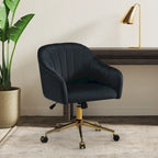 Sedia girevole trapuntata in velluto — Altezza regolabile, Singola, Grigio/Rosa/Blu Navy/Nero/Verde/Avorio/Rosso
