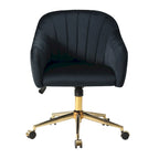 Sedia girevole trapuntata in velluto — Altezza regolabile, Singola, Grigio/Rosa/Blu Navy/Nero/Verde/Avorio/Rosso