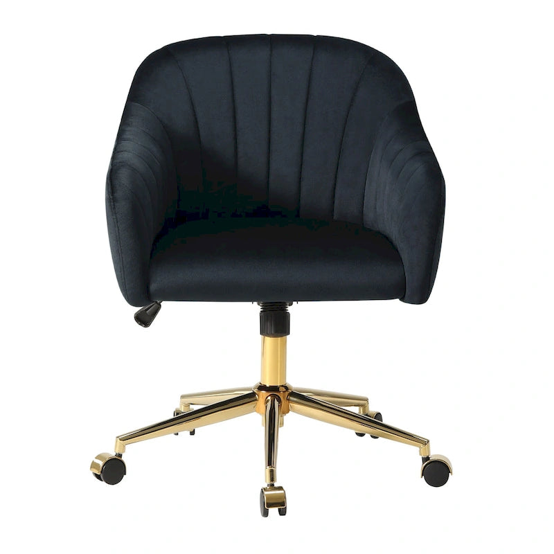 Sedia girevole trapuntata in velluto — Altezza regolabile, Singola, Grigio/Rosa/Blu Navy/Nero/Verde/Avorio/Rosso