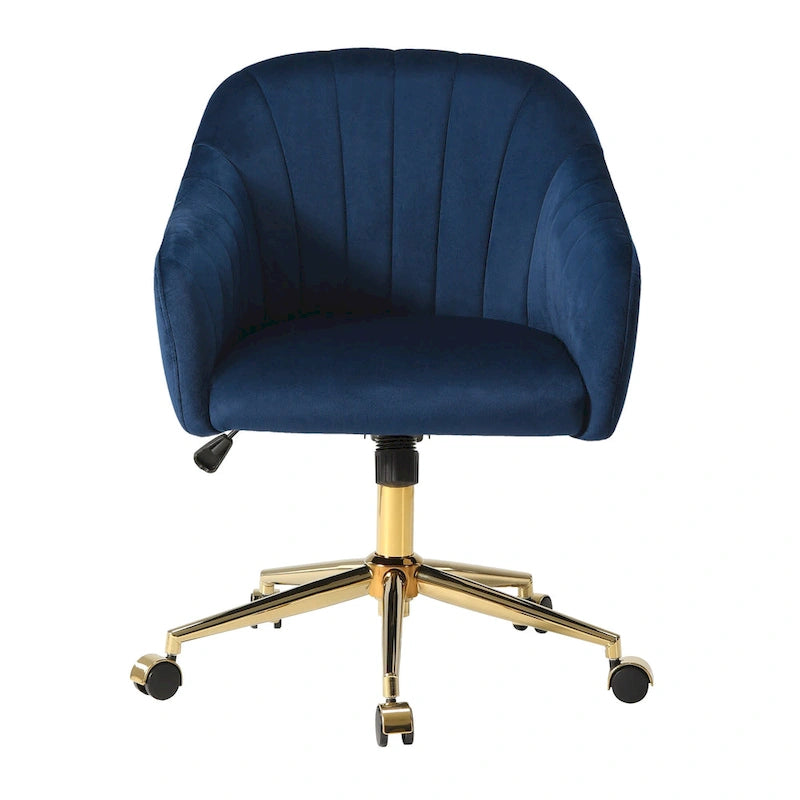 Sedia girevole trapuntata in velluto — Altezza regolabile, Singola, Grigio/Rosa/Blu Navy/Nero/Verde/Avorio/Rosso