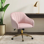 Sedia girevole trapuntata in velluto — Altezza regolabile, Singola, Grigio/Rosa/Blu Navy/Nero/Verde/Avorio/Rosso