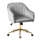 Sedia girevole trapuntata in velluto — Altezza regolabile, Singola, Grigio/Rosa/Blu Navy/Nero/Verde/Avorio/Rosso