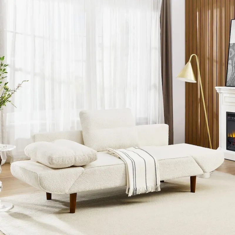 Divanetto futon convertibile beige / nero / blu scuro / grigio, divano letto a 2 posti