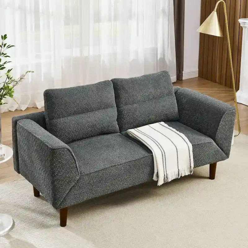 Divanetto futon convertibile beige / nero / blu scuro / grigio, divano letto a 2 posti