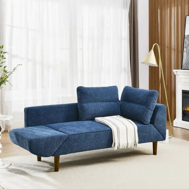 Divanetto futon convertibile beige / nero / blu scuro / grigio, divano letto a 2 posti