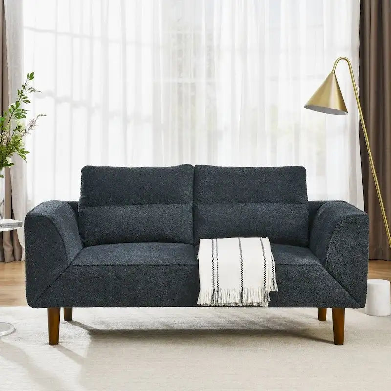Divanetto futon convertibile beige / nero / blu scuro / grigio, divano letto a 2 posti