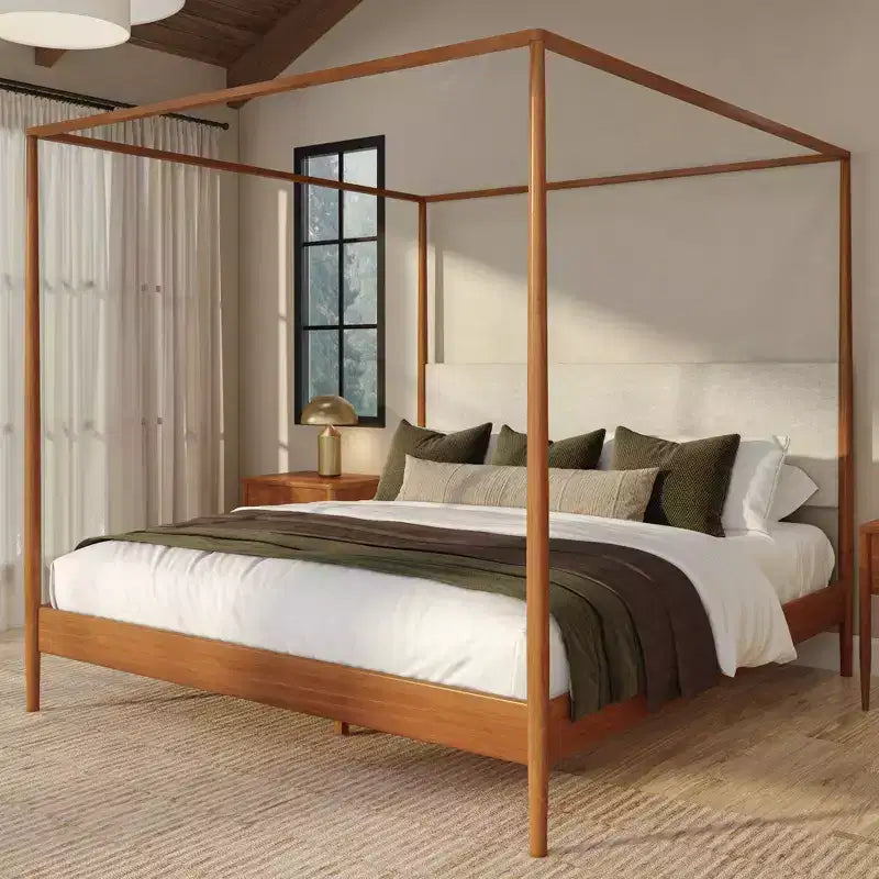 Sodda king b’kanupew Harbor b’headboard miksi, Blond/Kafè Żvizzeru (MD2411-01)