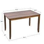 Set da pranzo composto da 5 pezzi in legno massello, 47 L (1 tavolo + 4 sedie con schienale a doghe)