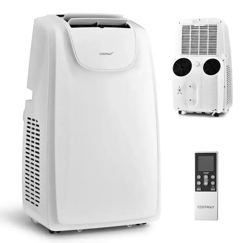 Costway draagbare airconditioner van 8000 BTU (11.500 BTU ASHRAE) met twee slangen, 3-in-1-airconditioningunit met afstandsbediening
