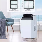 GustoWave-airconditioner van 14000 BTU met afstandsbediening, draagbare airco voor kamers tot 750 vierkante voet, wit/zwart