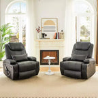 Bestier 34.6'' Electric Power Lift Asist Recliner Chair with Massage and Heat, Fax Leather Reclining Chair with Side Pockets & Cup Holders