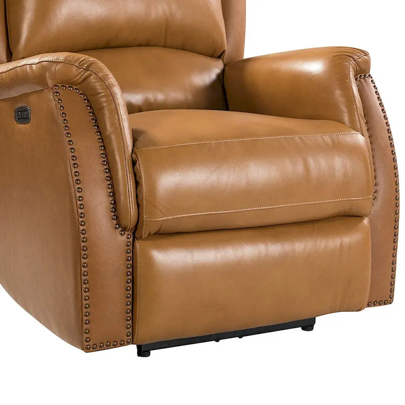 Eduardo elektrischer Relaxsessel aus echtem Leder mit USB-Anschluss, 2er-Set