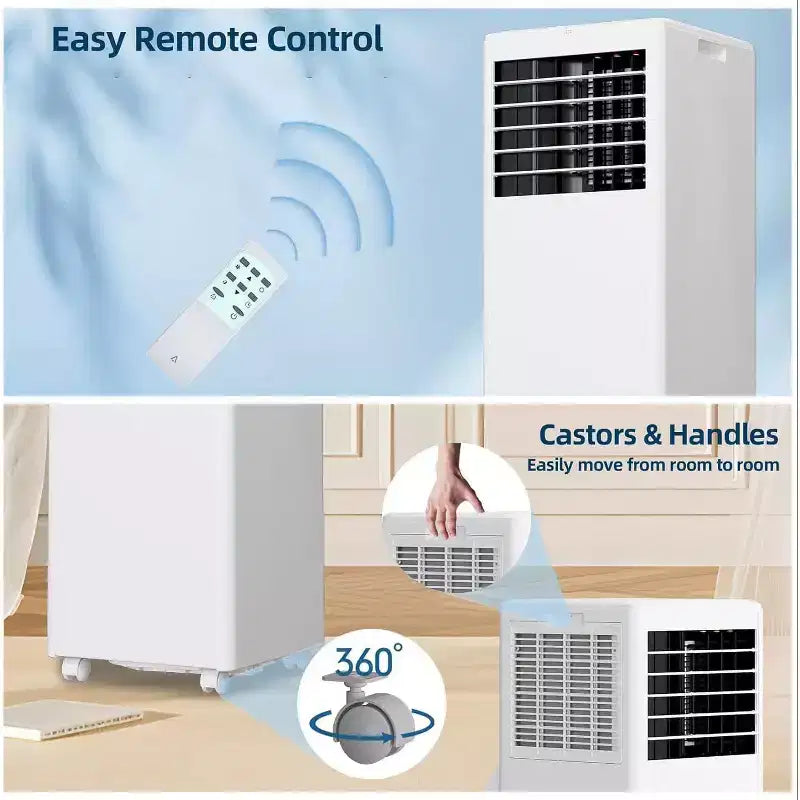 Prijenosni klima-uređaj snage 8K BTU - 3-u-1 hlađenje, odvlaživač i ventilator za 350 četvornih stopa s noćnim načinom rada i jednogodišnjim jamstvom