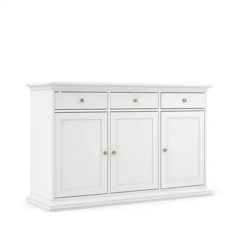 Tvilum, credenza con 3 ante e 3 cassetti, bianca