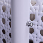 LeisureMod hängender Doppelsitz-Eierstuhl mit Gestell – Outdoor-/Indoor-Hängesessel aus Rattan-Geflecht für Terrasse, Schaukel und Hängeliege mit Polstern