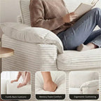 Sufan loveseat Dyonery 86 Cloud, sedil fond u mħaded wesgħin għall-dirgħajn, qafas b'saħħtu, disinn ergonomiku li jieħu n-nifs