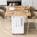 Isola da cucina con piano di lavoro pieghevole, carrello portaoggetti da cucina con ripiano estraibile, portasciugamani e cassetto, ruote girevoli