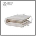GDFStudio Laurine Modern Travertine Pattern Layered Coffee Table
